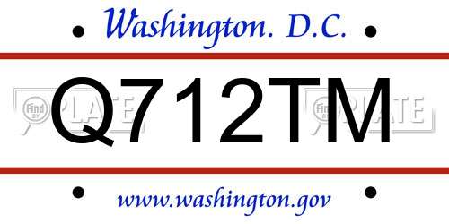 Q712TM District Of Columbia License Plate
