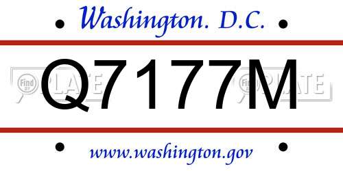 Q7177M District Of Columbia License Plate