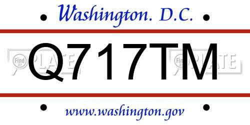 Q717TM District Of Columbia License Plate