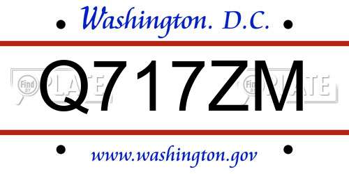 Q717ZM District Of Columbia License Plate