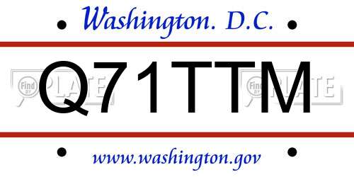 Q71TTM District Of Columbia License Plate