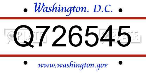 Q726545 District Of Columbia License Plate