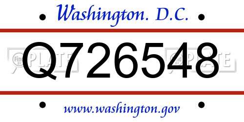Q726548 District Of Columbia License Plate