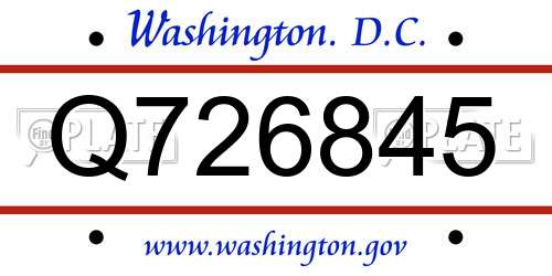 Q726845 District Of Columbia License Plate