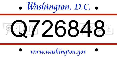 Q726848 District Of Columbia License Plate