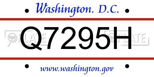 Q7295H District Of Columbia License Plate