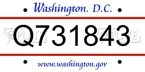 Q731843 District Of Columbia License Plate