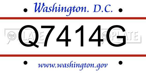 Q7414G District Of Columbia License Plate