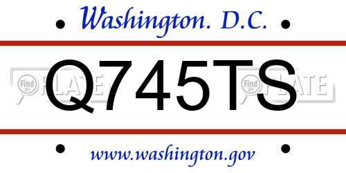 Q745TS District Of Columbia License Plate