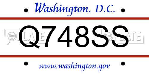 Q748SS District Of Columbia License Plate