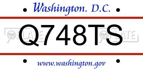 Q748TS District Of Columbia License Plate