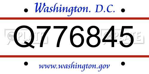 Q776845 District Of Columbia License Plate