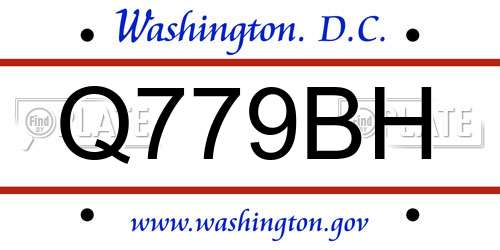 Q779BH District Of Columbia License Plate
