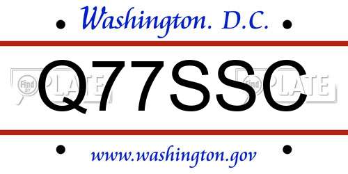 Q77SSC District Of Columbia License Plate