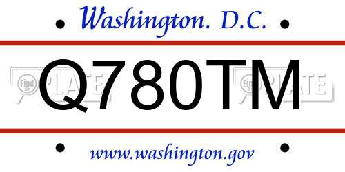 Q780TM District Of Columbia License Plate