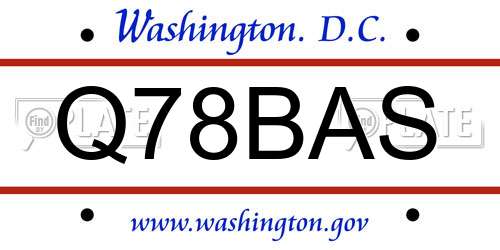 Q78BAS District Of Columbia License Plate