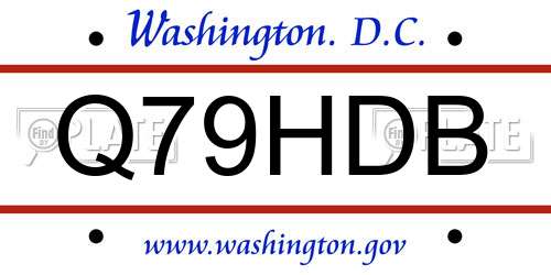 Q79HDB District Of Columbia License Plate