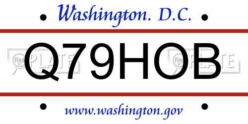 Q79HOB District Of Columbia License Plate