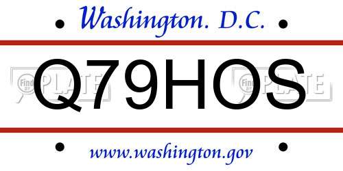Q79HOS District Of Columbia License Plate
