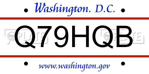 Q79HQB District Of Columbia License Plate