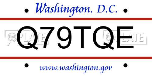Q79TQE District Of Columbia License Plate