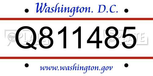 Q811485 District Of Columbia License Plate