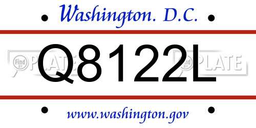 Q8122L District Of Columbia License Plate