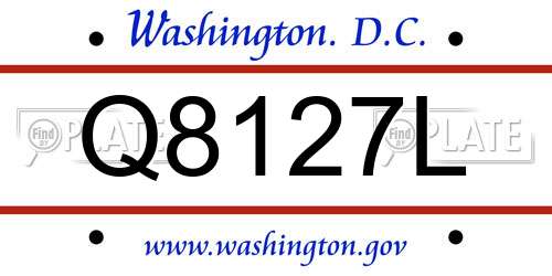 Q8127L District Of Columbia License Plate