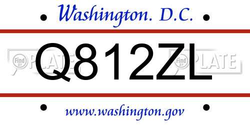 Q812ZL District Of Columbia License Plate