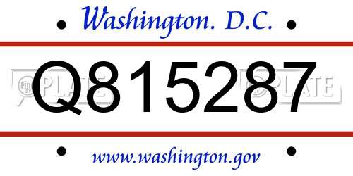 Q815287 District Of Columbia License Plate