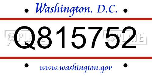 Q815752 District Of Columbia License Plate