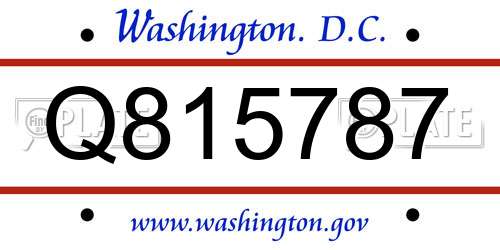 Q815787 District Of Columbia License Plate