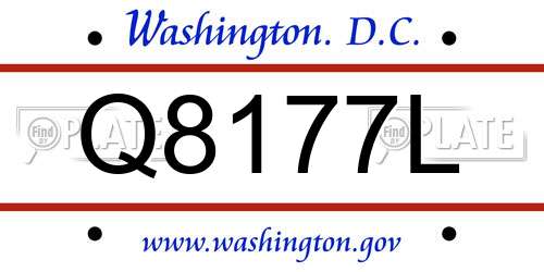 Q8177L District Of Columbia License Plate
