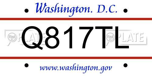 Q817TL District Of Columbia License Plate