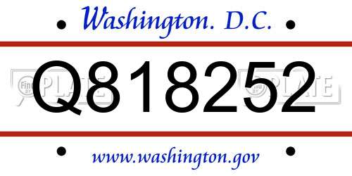Q818252 District Of Columbia License Plate