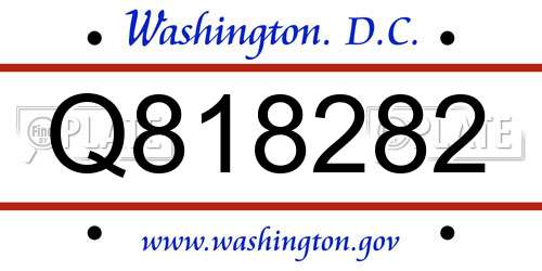 Q818282 District Of Columbia License Plate
