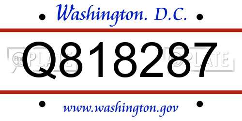 Q818287 District Of Columbia License Plate