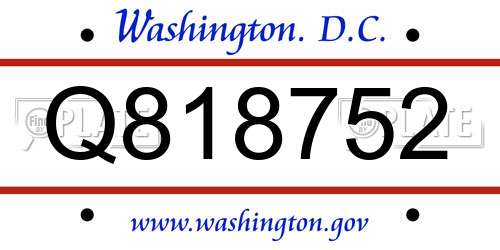 Q818752 District Of Columbia License Plate