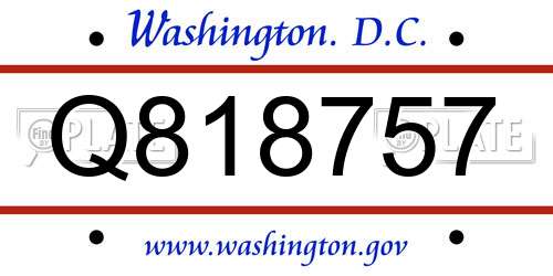 Q818757 District Of Columbia License Plate