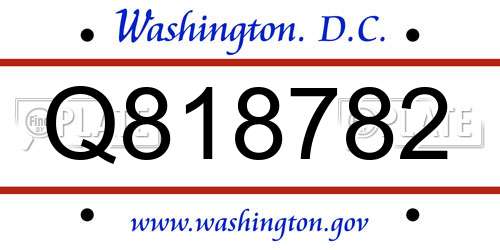 Q818782 District Of Columbia License Plate
