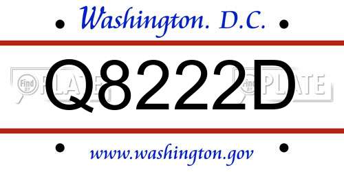 Q8222D District Of Columbia License Plate