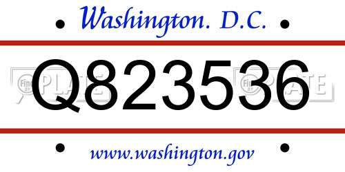 Q823536 District Of Columbia License Plate