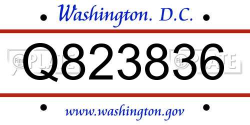 Q823836 District Of Columbia License Plate