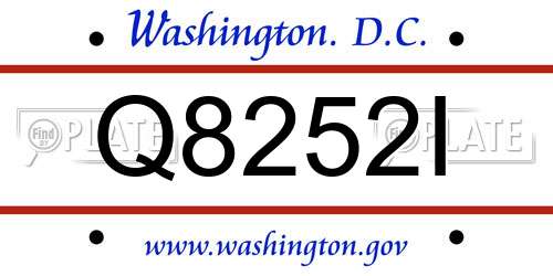 Q8252I District Of Columbia License Plate