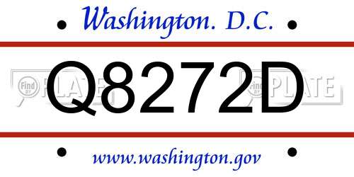 Q8272D District Of Columbia License Plate