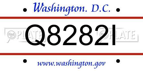 Q8282I District Of Columbia License Plate