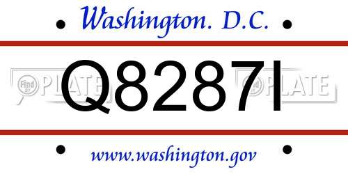 Q8287I District Of Columbia License Plate