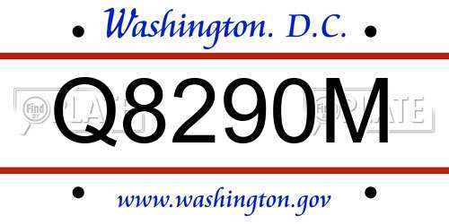 Q8290M District Of Columbia License Plate