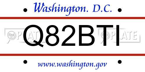 Q82BTI District Of Columbia License Plate