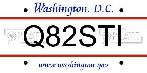 Q82STI District Of Columbia License Plate